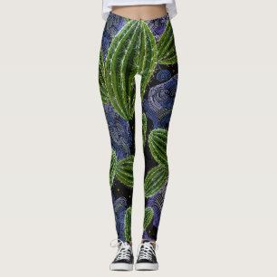Mexikanska broderier: Cactus Nattsömlös. Leggings