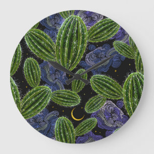 Mexikanska broderier: Cactus Nattsömlös. Stor Klocka