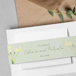 Mexikanska Bröllop Calla Lily & Grönt Romantic Bod Band För Inbjudningskort