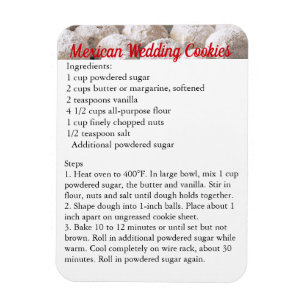 "Mexikanska Bröllop Cookies" Recipe Magnet Fridge