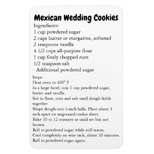 Mexikanska Bröllop Cookies Recipe Tack Gift Magnet