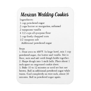 Mexikanska Bröllop Cookies Recipe Tack Gift Magnet