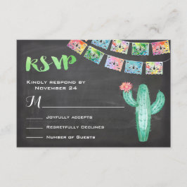 Mexikanska Bröllop Watercolor Cactus OSA kort