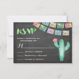 Mexikanska Bröllop Watercolor Cactus OSA kort