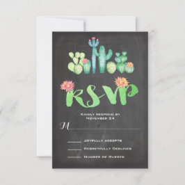 Mexikanska Bröllop Watercolor Cactus OSA Kort