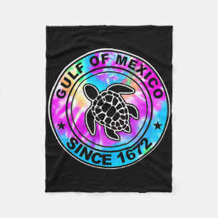 Mexikanska bukt sedan 1672 Tie Dye Sea Turtle Mexi Fleecefilt