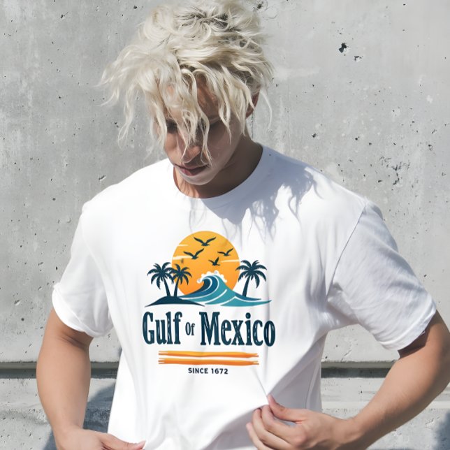 Mexikanska bukt sedan 1672 Tropical White T Shirt (Gulf of Mexico Since 1672 Tropical White T-Shirt )