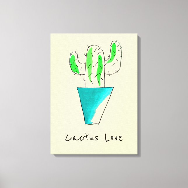 Mexikanska cactus gulluaro art canvastryck (Framsida)