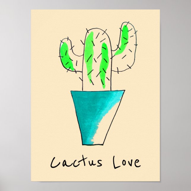 Mexikanska cactus gulluaro art poster (Framsidan)