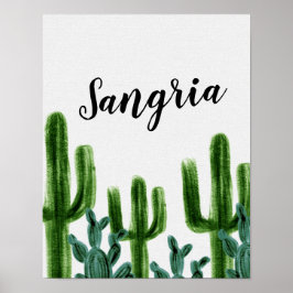 Mexikanska Cactus Party Sangria Signage Poster