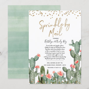 Mexikanska Cactus Sprinkle by Mail Baby Shower Inbjudningar