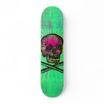 Mexikanska Calavera Grönt Ray Skull Grunge Art