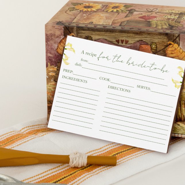 Mexikanska Calla Lily Bröllopsdusch Receptkort Tack Kort (Skapare uppladdad)