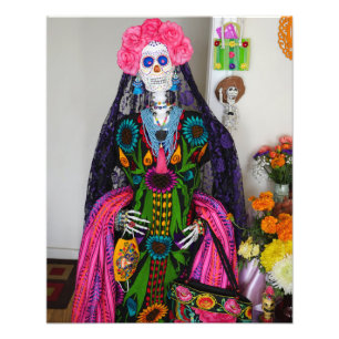 Mexikanska Catrina Sugar Skull för Day of the dea Fototryck
