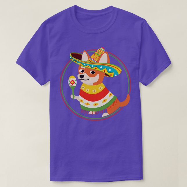 Mexikanska Chihuahua Cinco De Mayo T Shirt (Design framsida)