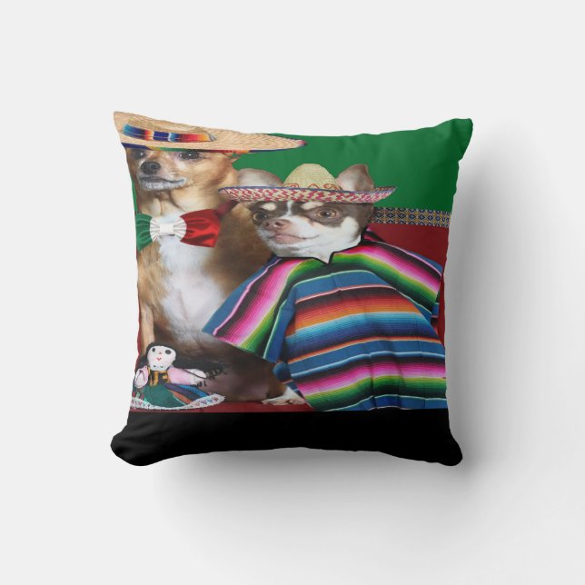 Mexikanska chihuahua hundar kastar kudde (Framsida)