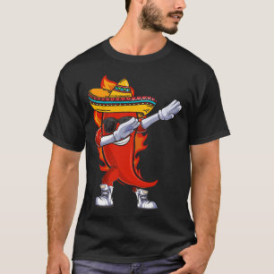 Mexikanska Chilly Dabbing Mexican Food Burrito Day T Shirt