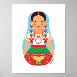 Mexikanska, China Poblana Matryoshka Poster