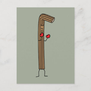 Mexikanska Churro Fighter med Red Boxing-handskar Vykort