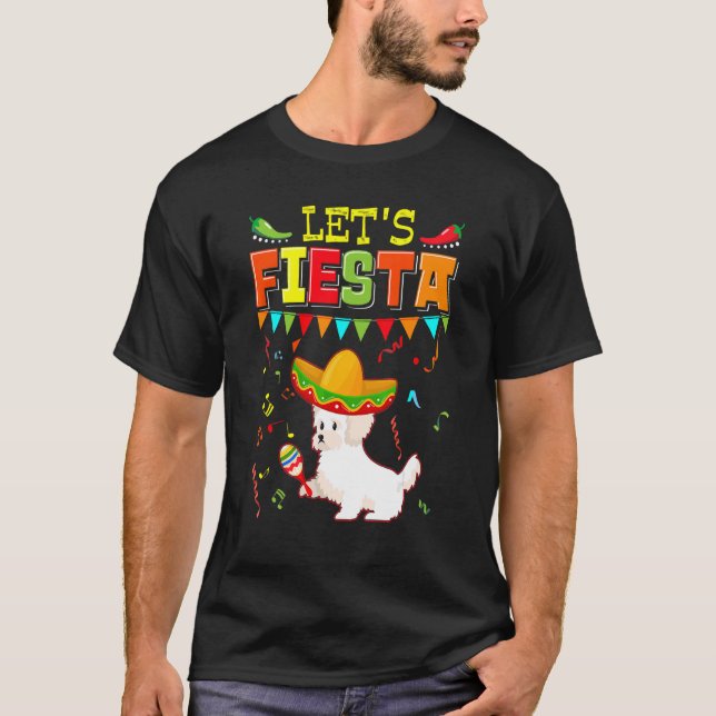 Mexikanska Cinco De Mayo Fiesta Låt oss Fiesta Cav T Shirt (Framsida)