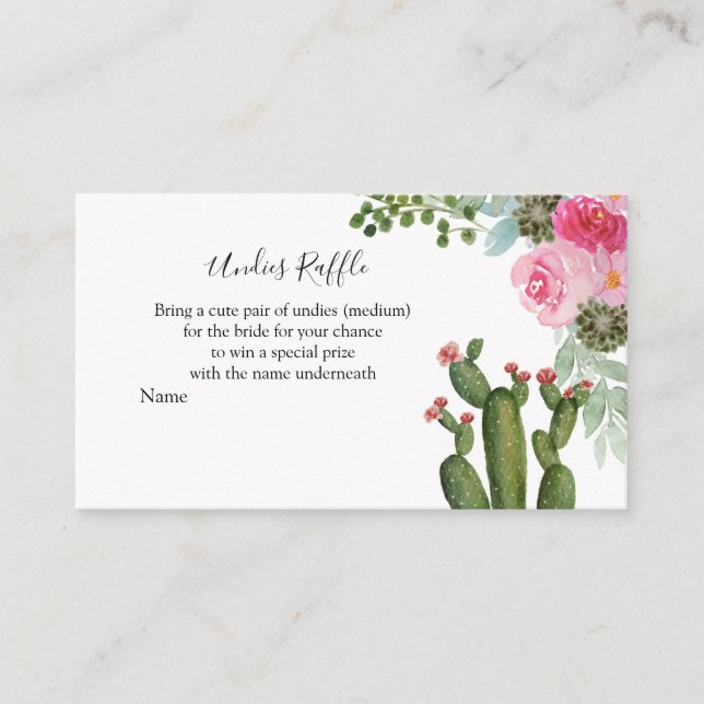 Mexikanska coactus Undies Raffle-höljeskort Tilläggskort (Framsida)