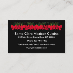 Mexikanska Cuisineet Restaurang-Affärskort Visitkort