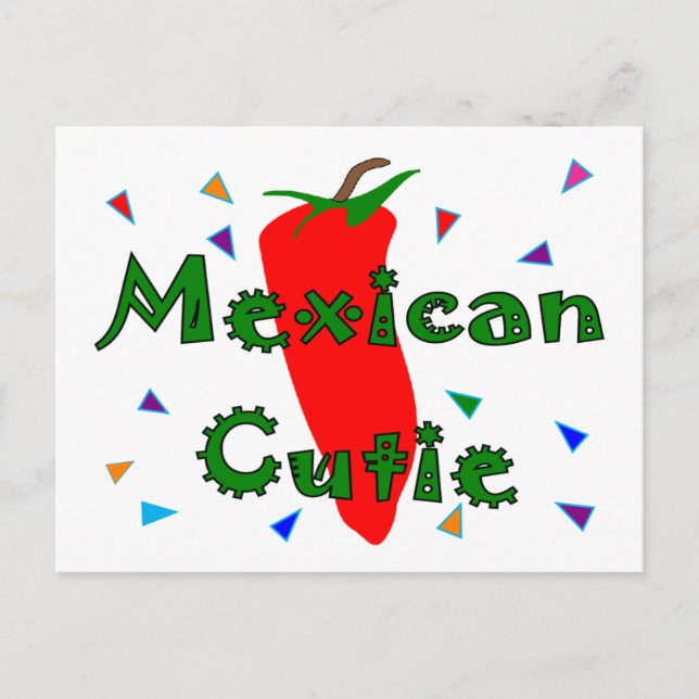 Mexikanska Cutie Red Chili Pepper T-Shirts & Gifts Vykort (Framsida)