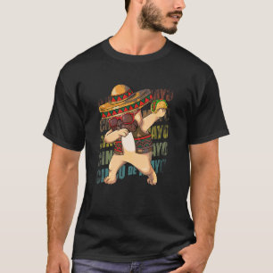 Mexikanska dabbing Pug Hund Cinco De Mayo Poncho S T Shirt