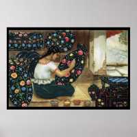 Mexikanska dam som målar färglösa, levande tallrik