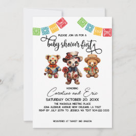 Mexikanska Day of the dead babyShower Fiesta Inbjudningar
