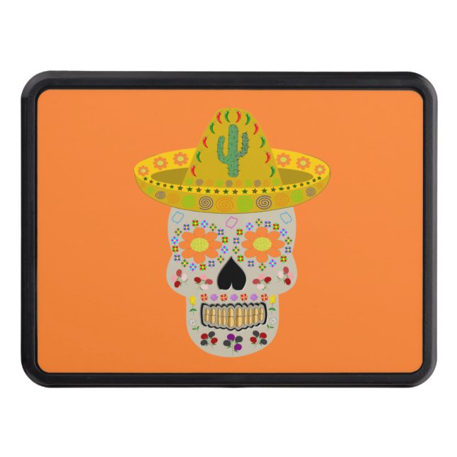 Mexikanska Day of the dead Skull Dragkroksskydd (Framsidan)