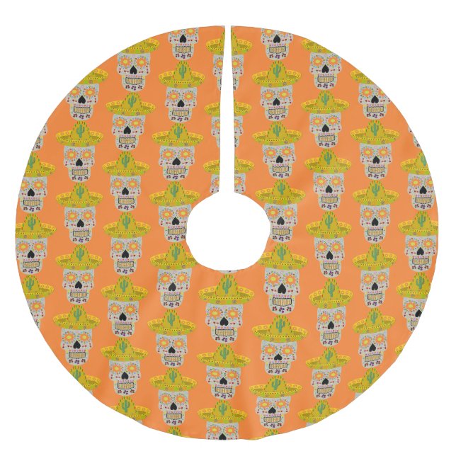 Mexikanska Day of the dead Skull Julgransmatta Borstad Polyester (Framsidan)