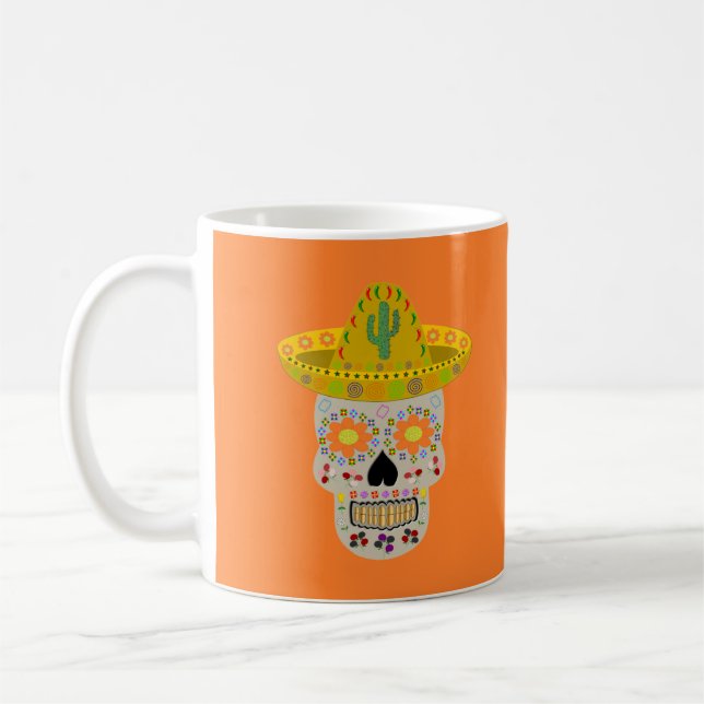 Mexikanska Day of the dead Skull Kaffemugg (Vänster)