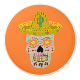 Mexikanska Day of the dead Skull Knopp