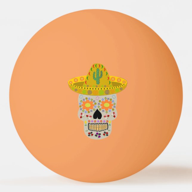 Mexikanska Day of the dead Skull Pingisboll (Framsidan)