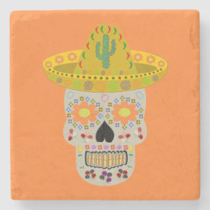 Mexikanska Day of the dead Skull Stenunderlägg