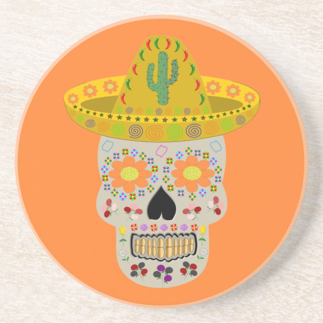 Mexikanska Day of the dead Skull Underlägg (Framsidan)