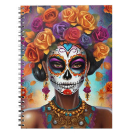 Mexikanska Day of the dead Sugar Skull Girl Anteckningsbok