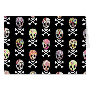 Mexikanska Dödsdagens Kalle Skull Korsben Hälsningskort
