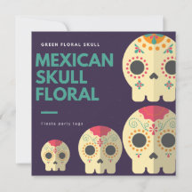Mexikanska Dödskalle Blommig Fiesta Presentkort