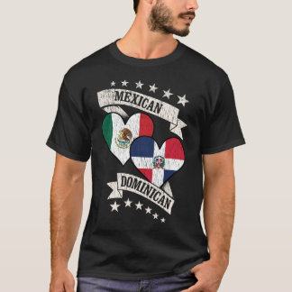 Mexikanska Dominican Heart Flaggor T Shirt