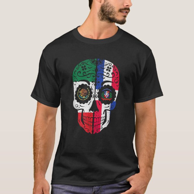 Mexikanska Dominikanska Flagga Mexiko Dominikanska T Shirt (Framsida)