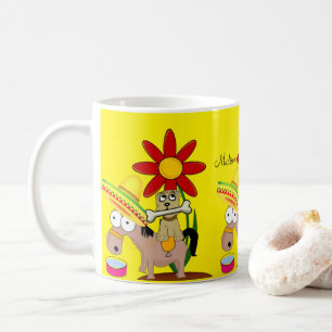 Mexikanska Donkey Hund Sombrero Gult Mugg