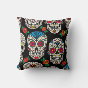 Mexikanska Döskallar och Ro: Vintage Design Kudde