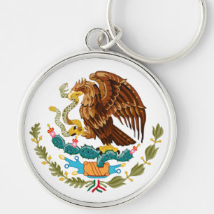 mexikanska Eagle Rund Silverfärgad Nyckelring