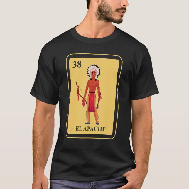 Mexikanska El Apache Traditional Bingo Card Native T Shirt (Framsida)