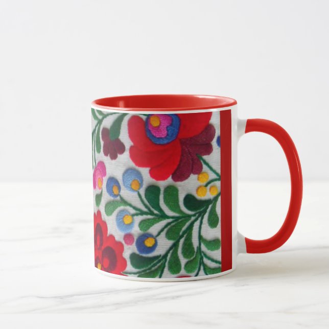 Mexikanska Embroidery-bildkaffe Mugg Tea Kopp (Höger)
