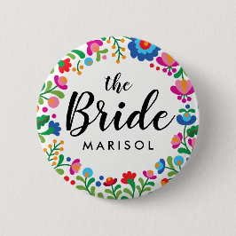 Mexikanska Embroidery Bride Namn Knapp
