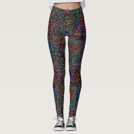 Mexikanska Embroidery Image Mode Pop Leggings
