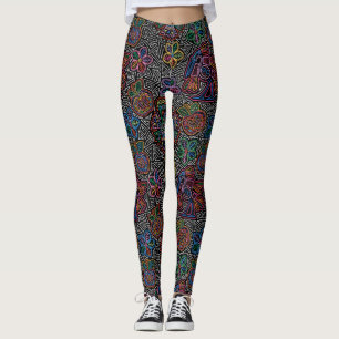 Mexikanska Embroidery Image Mode Pop Leggings